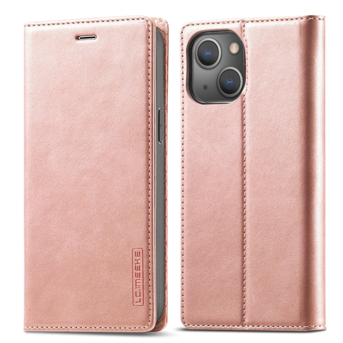 LC.IMEEKE Estuche de cuero con tapa horizontal de PU magnético fuerte + TPU mate con soporte y ranuras para tarjetas y billetera