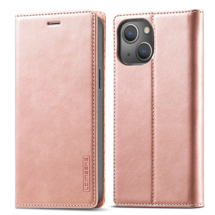 LC.IMEEKE Estuche de cuero con tapa horizontal de PU magnético fuerte + TPU mate con soporte y ranuras para tarjetas y billetera