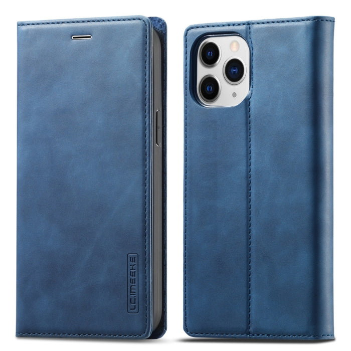 LC.IMEEKE Estuche de cuero con tapa horizontal de PU magnético fuerte + TPU mate con soporte y ranuras para tarjetas y billetera