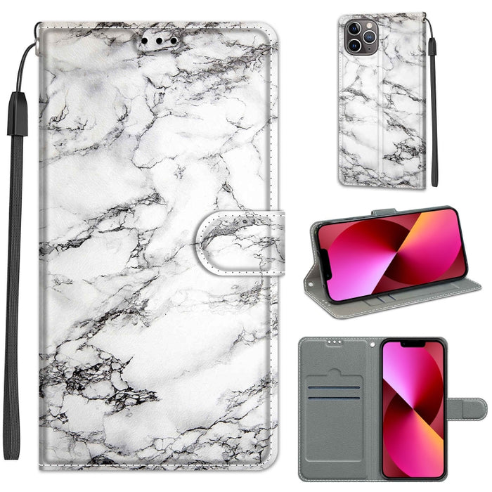 Estuche de cuero de PU con tapa horizontal y cierre magnético con dibujo de color de voltaje con soporte y ranuras para tarjetas