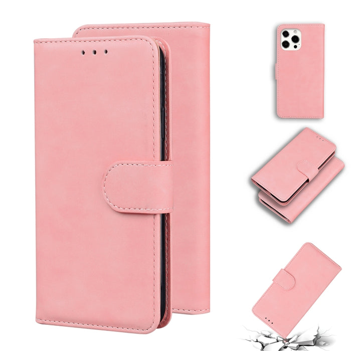 Skin Feel Pure Color Funda de cuero con tapa horizontal con soporte y ranuras para tarjetas y billetera