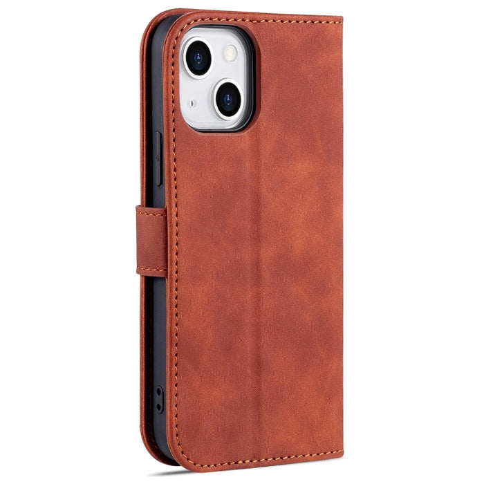 AZNS Skin Feel Calf Texture Funda de cuero con tapa horizontal con ranuras para tarjetas y soporte y billetera
