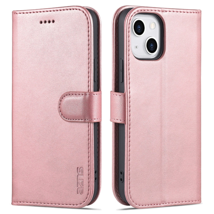 AZNS Skin Feel Calf Texture Funda de cuero con tapa horizontal con ranuras para tarjetas y soporte y billetera