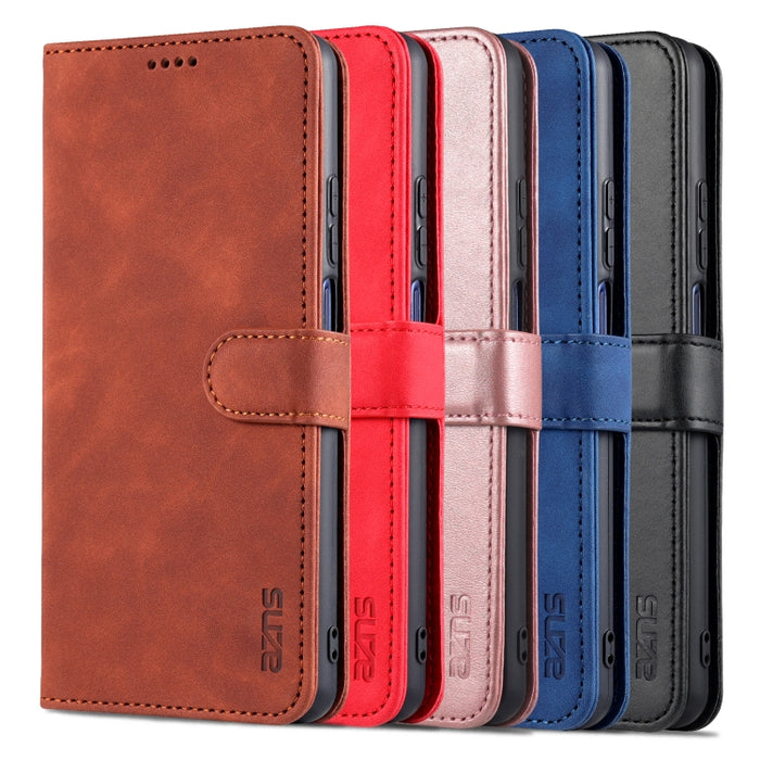 AZNS Skin Feel Calf Texture Funda de cuero con tapa horizontal con ranuras para tarjetas y soporte y billetera, For Xiaomi Redmi Note 9 Pro 5G, For Xiaomi Mi 10T Lite 5G, For Xiaomi Redmi Note 10 Pro 5G, For Xiaomi Poco X3 GT, For Xiaomi Mi 10S        ...