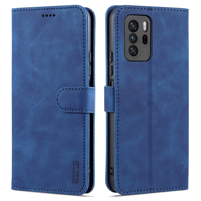 AZNS Skin Feel Calf Texture Funda de cuero con tapa horizontal con ranuras para tarjetas y soporte y billetera, For Xiaomi Redmi Note 9 Pro 5G, For Xiaomi Mi 10T Lite 5G, For Xiaomi Redmi Note 10 Pro 5G, For Xiaomi Poco X3 GT, For Xiaomi Mi 10S        ...
