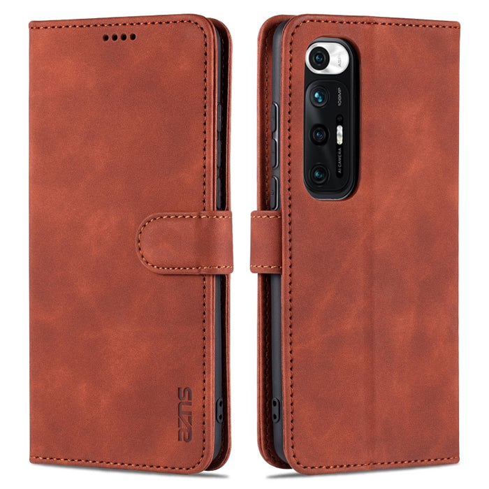 AZNS Skin Feel Calf Texture Funda de cuero con tapa horizontal con ranuras para tarjetas y soporte y billetera, For Xiaomi Redmi Note 9 Pro 5G, For Xiaomi Mi 10T Lite 5G, For Xiaomi Redmi Note 10 Pro 5G, For Xiaomi Poco X3 GT, For Xiaomi Mi 10S        ...