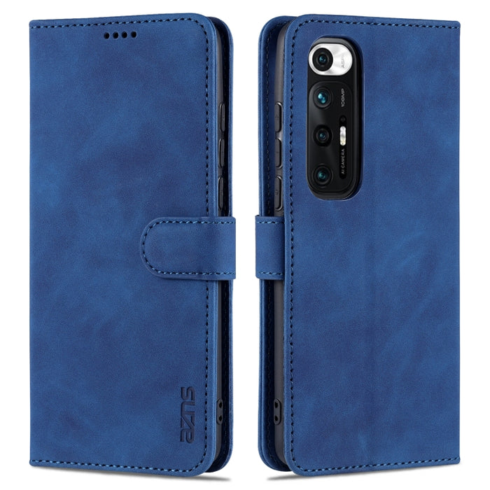 AZNS Skin Feel Calf Texture Funda de cuero con tapa horizontal con ranuras para tarjetas y soporte y billetera, For Xiaomi Redmi Note 9 Pro 5G, For Xiaomi Mi 10T Lite 5G, For Xiaomi Redmi Note 10 Pro 5G, For Xiaomi Poco X3 GT, For Xiaomi Mi 10S        ...