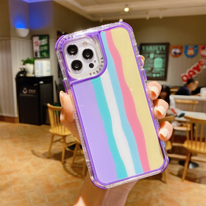 Estuche Rainbow TPU + PC Glass a prueba de golpes