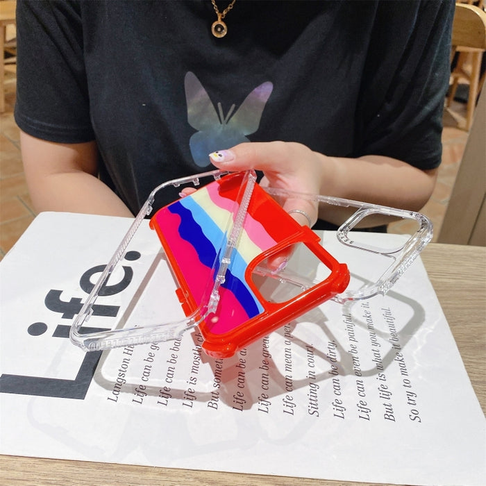 Estuche Rainbow TPU + PC Glass a prueba de golpes