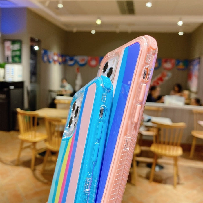 Estuche Rainbow TPU + PC Glass a prueba de golpes