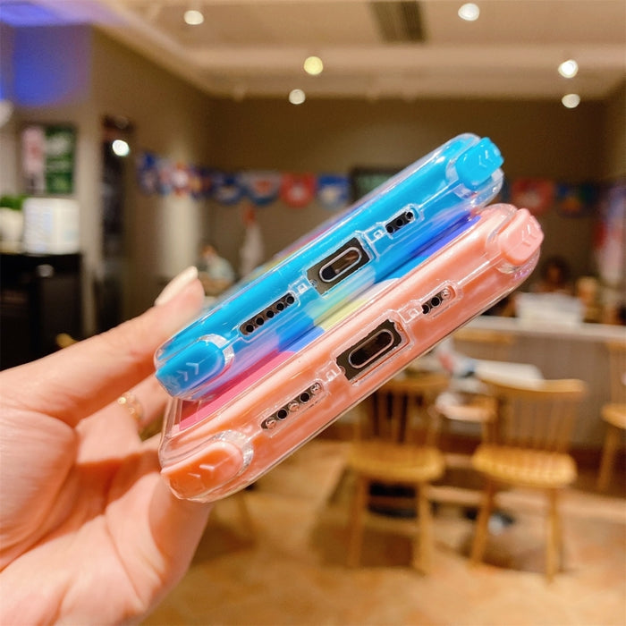Estuche Rainbow TPU + PC Glass a prueba de golpes