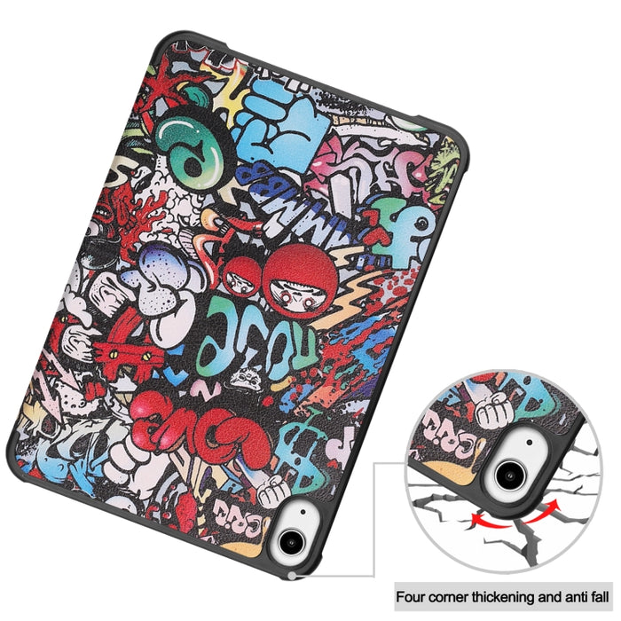Estuche de cuero de PU pintado Custer con función de suspensión / activación y soporte de 3 pliegues