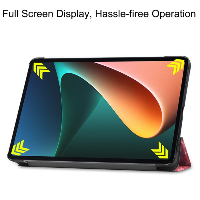 Estuche de cuero de PU pintado Custer con función de suspensión / activación y soporte de 3 pliegues, For Xiaomi Pad 5