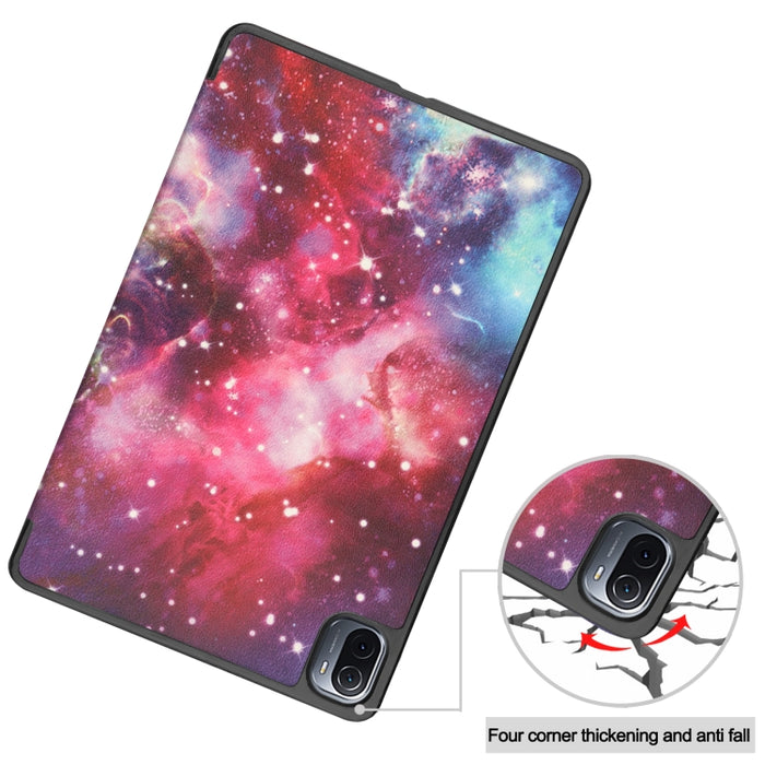 Estuche de cuero de PU pintado Custer con función de suspensión / activación y soporte de 3 pliegues, For Xiaomi Pad 5