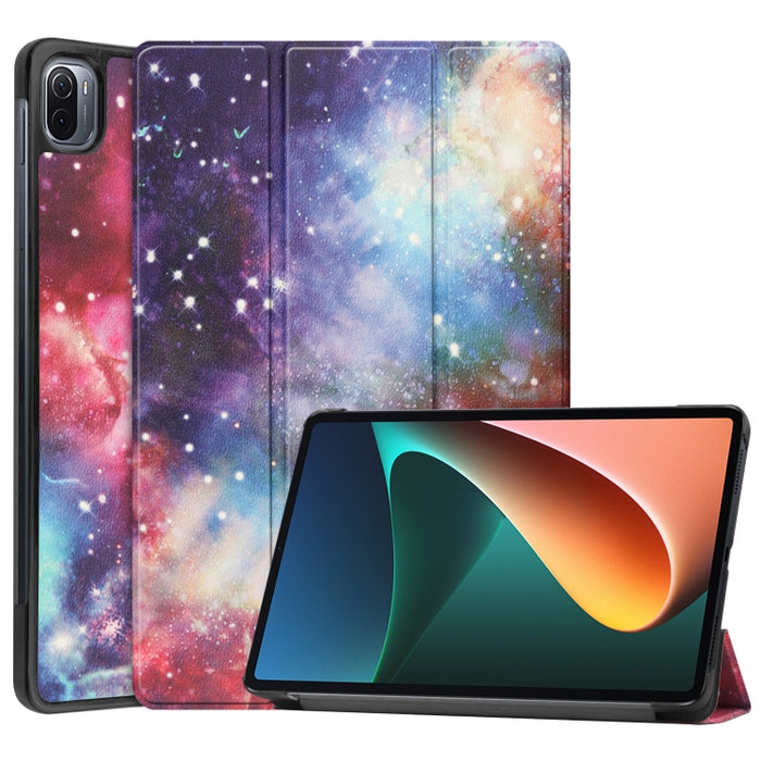 Estuche de cuero de PU pintado Custer con función de suspensión / activación y soporte de 3 pliegues, For Xiaomi Pad 5