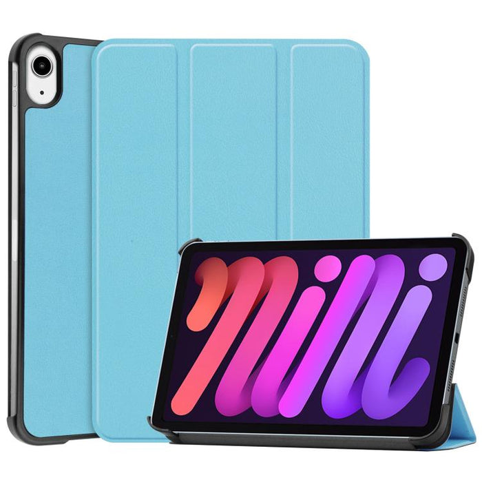 Estuche de cuero con tapa horizontal de textura Custer con soporte de tres pliegues y función de suspensión / activación