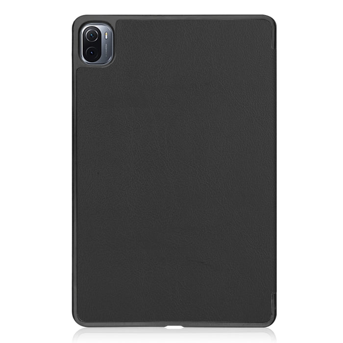 Estuche de cuero con tapa horizontal de textura Custer con soporte de tres pliegues y función de suspensión / activación, For Xiaomi Pad 5