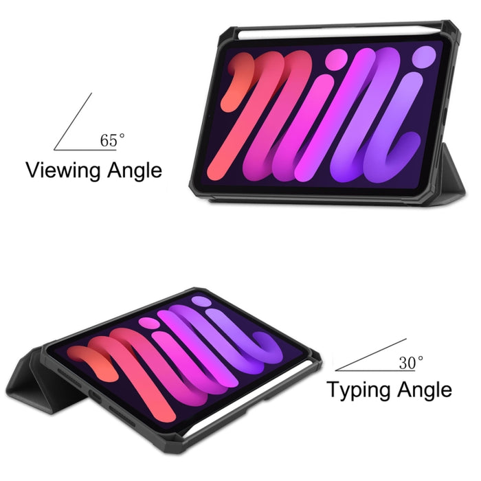 Custer Pattern Pure Color TPU Smart Tablet Holster con función de suspensión y soporte de 3 pliegues y ranura para bolígrafo