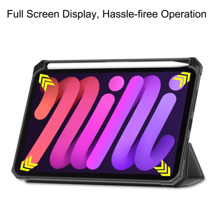 Custer Pattern Pure Color TPU Smart Tablet Holster con función de suspensión y soporte de 3 pliegues y ranura para bolígrafo