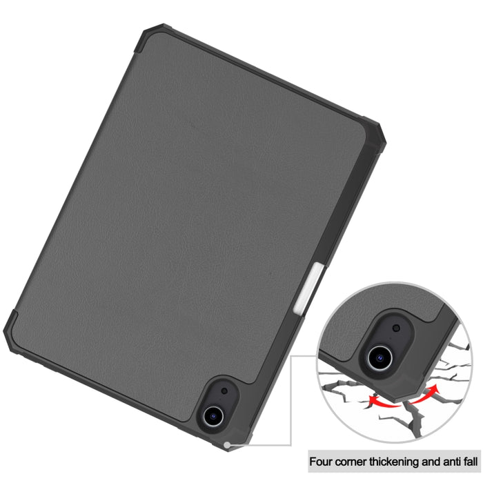 Custer Pattern Pure Color TPU Smart Tablet Holster con función de suspensión y soporte de 3 pliegues y ranura para bolígrafo