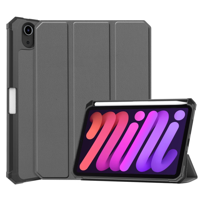 Custer Pattern Pure Color TPU Smart Tablet Holster con función de suspensión y soporte de 3 pliegues y ranura para bolígrafo