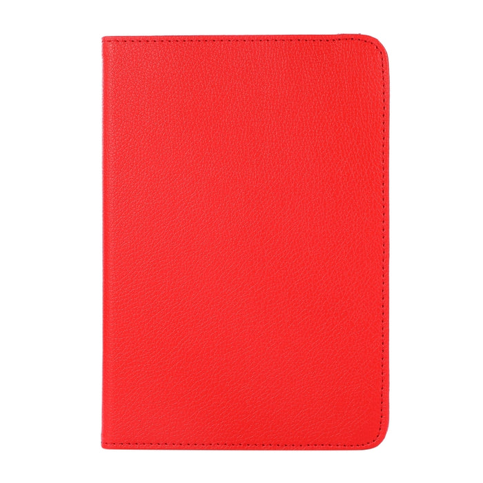 Estuche de cuero con tapa con textura Litchi de rotación de 360 grados con soporte