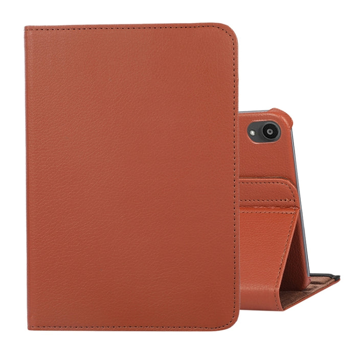 Estuche de cuero con tapa con textura Litchi de rotación de 360 grados con soporte