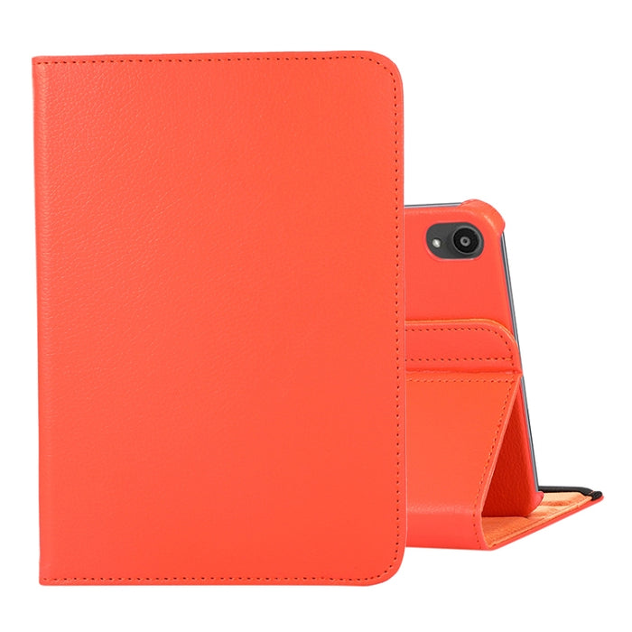 Estuche de cuero con tapa con textura Litchi de rotación de 360 grados con soporte