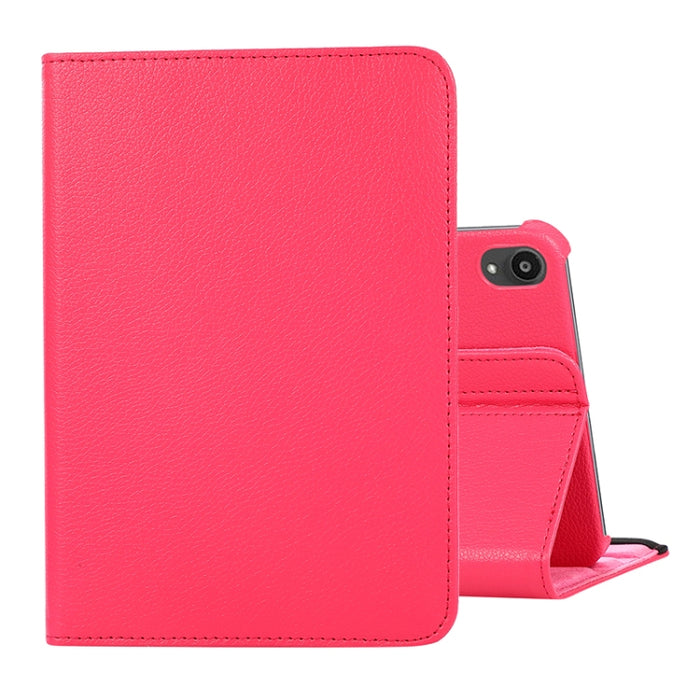 Estuche de cuero con tapa con textura Litchi de rotación de 360 grados con soporte