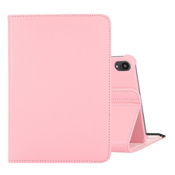 Estuche de cuero con tapa con textura Litchi de rotación de 360 grados con soporte
