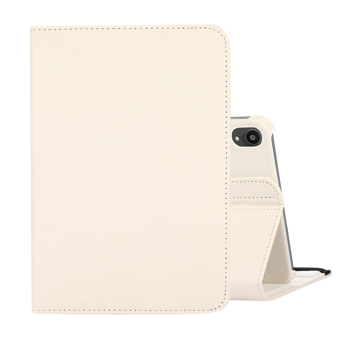 Estuche de cuero con tapa con textura Litchi de rotación de 360 grados con soporte