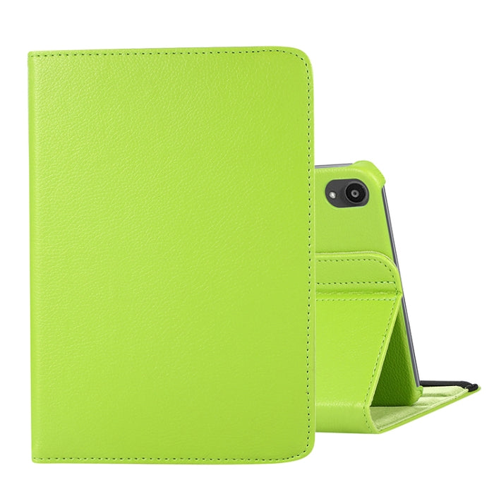 Estuche de cuero con tapa con textura Litchi de rotación de 360 grados con soporte