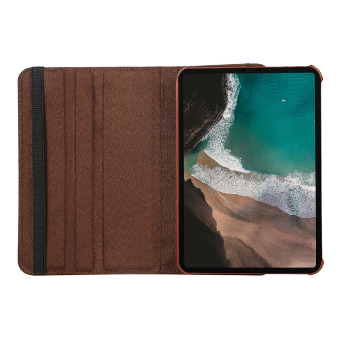 Estuche de cuero con tapa con textura Litchi de rotación de 360 grados con soporte