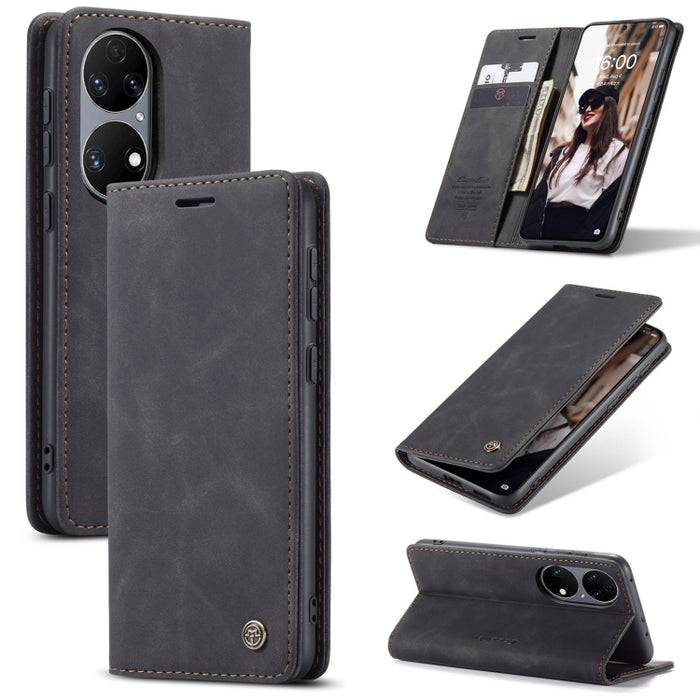 CaseMe 013 Estuche de cuero con tapa horizontal multifuncional con soporte, ranura para tarjeta y billetera, For Huawei P50, For Huawei P50 Pro, For Xiaomi Redmi Note 10 5G