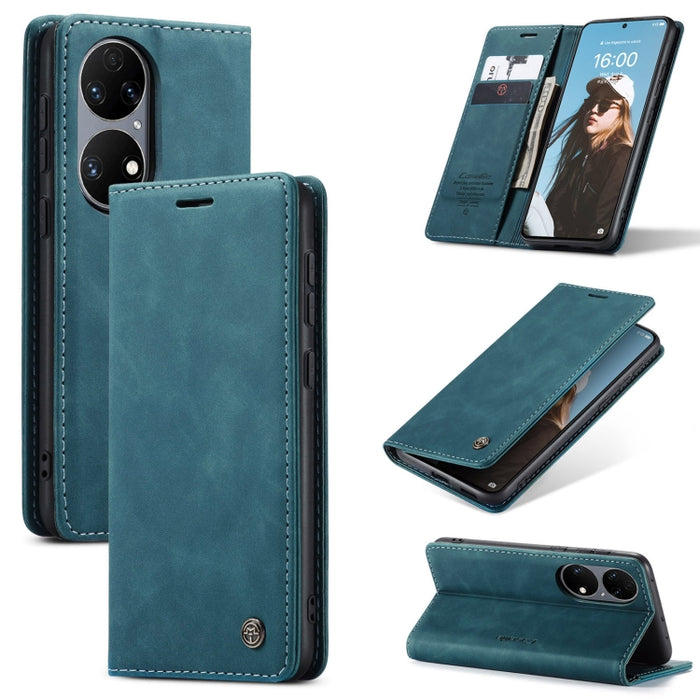 CaseMe 013 Estuche de cuero con tapa horizontal multifuncional con soporte, ranura para tarjeta y billetera, For Huawei P50, For Huawei P50 Pro, For Xiaomi Redmi Note 10 5G