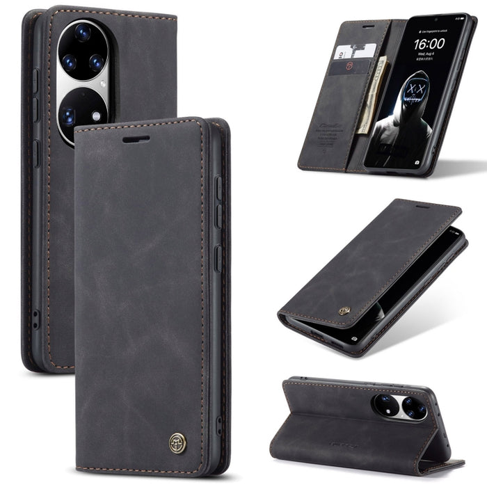 CaseMe 013 Estuche de cuero con tapa horizontal multifuncional con soporte, ranura para tarjeta y billetera, For Huawei P50, For Huawei P50 Pro, For Xiaomi Redmi Note 10 5G