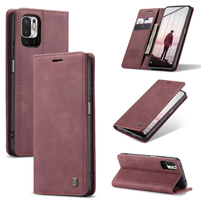 CaseMe 013 Estuche de cuero con tapa horizontal multifuncional con soporte, ranura para tarjeta y billetera, For Huawei P50, For Huawei P50 Pro, For Xiaomi Redmi Note 10 5G