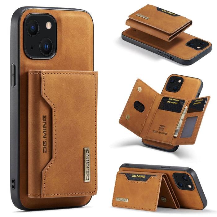 DG.MING Serie M2 Bolsa para tarjetas de 3 pliegues + Estuche magnético a prueba de golpes con función de billetera y soporte