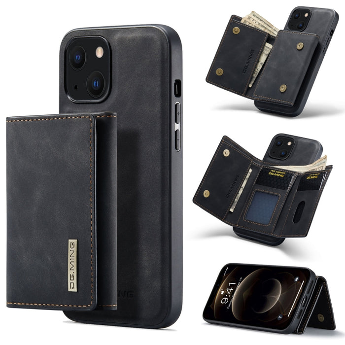 DG.MING Serie M1 Cartera para múltiples tarjetas de 3 pliegues + Estuche magnético a prueba de golpes con función de soporte