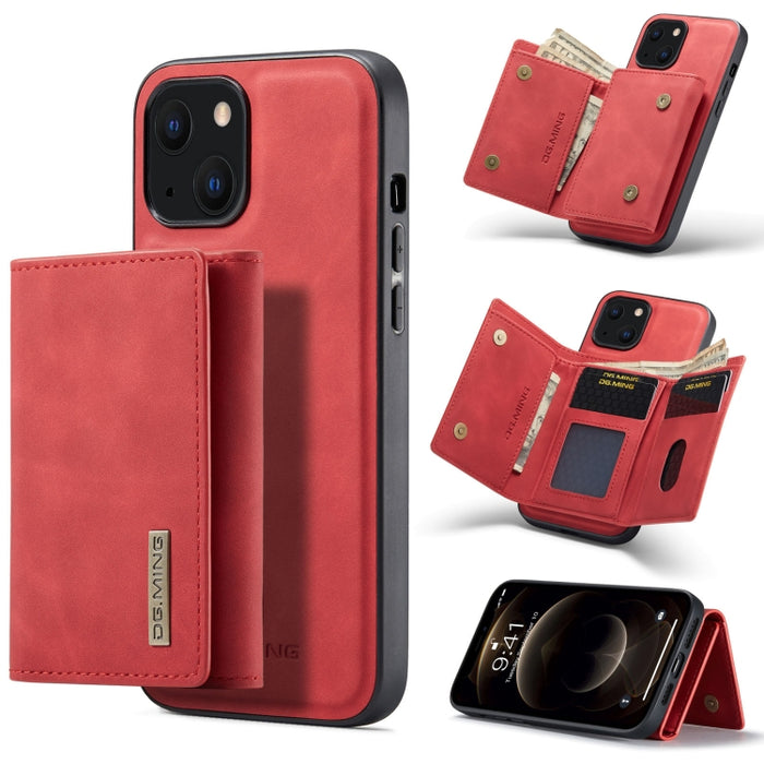 DG.MING Serie M1 Cartera para múltiples tarjetas de 3 pliegues + Estuche magnético a prueba de golpes con función de soporte