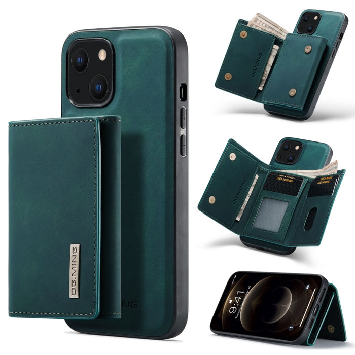 DG.MING Serie M1 Cartera para múltiples tarjetas de 3 pliegues + Estuche magnético a prueba de golpes con función de soporte