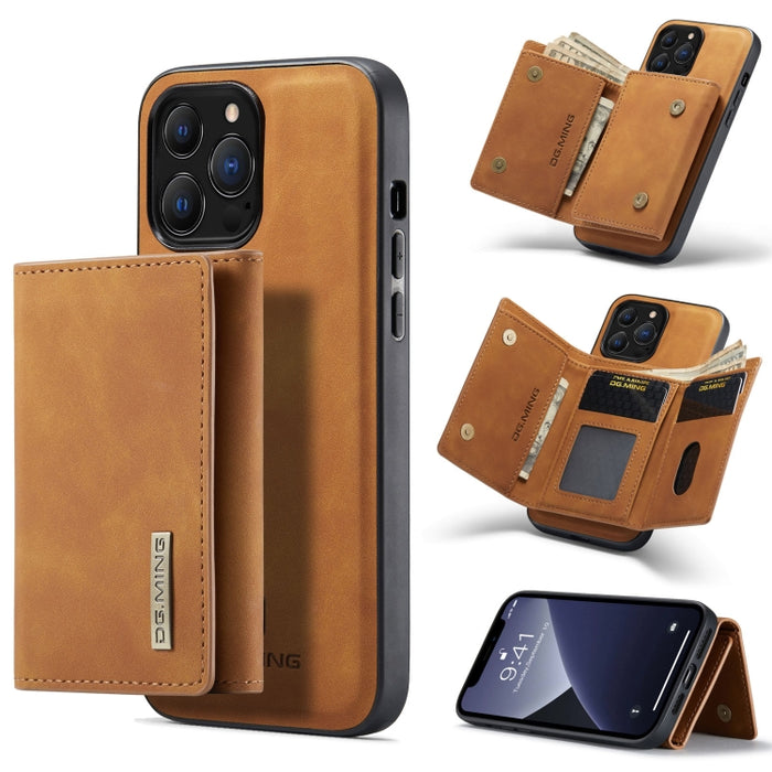 DG.MING Serie M1 Cartera para múltiples tarjetas de 3 pliegues + Estuche magnético a prueba de golpes con función de soporte