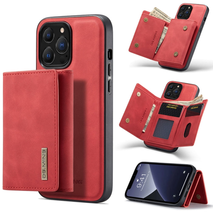 DG.MING Serie M1 Cartera para múltiples tarjetas de 3 pliegues + Estuche magnético a prueba de golpes con función de soporte