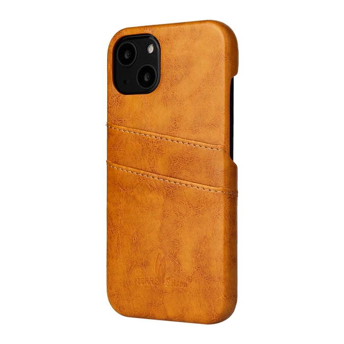 Funda de cuero PU con textura de cera de aceite retro Fierre Shann con ranuras para tarjetas, For iPhone 13, For iPhone 13 Mini, For iPhone 13 Pro, For iPhone 13 Pro Max