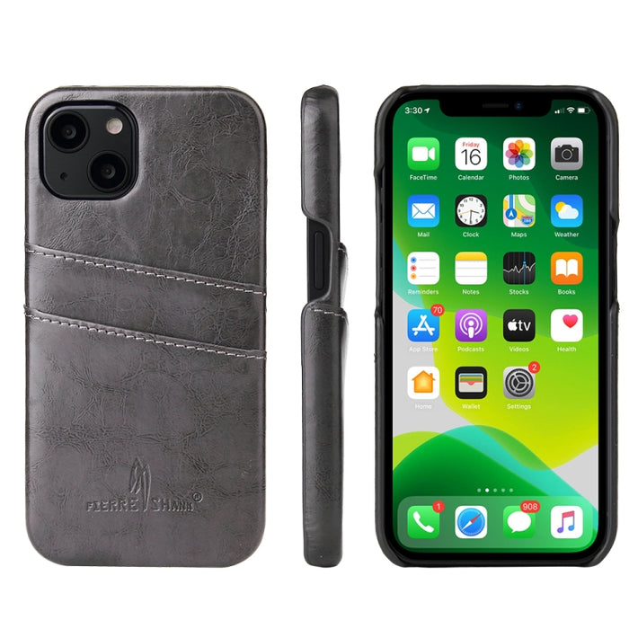 Funda de cuero PU con textura de cera de aceite retro Fierre Shann con ranuras para tarjetas, For iPhone 13, For iPhone 13 Mini, For iPhone 13 Pro, For iPhone 13 Pro Max