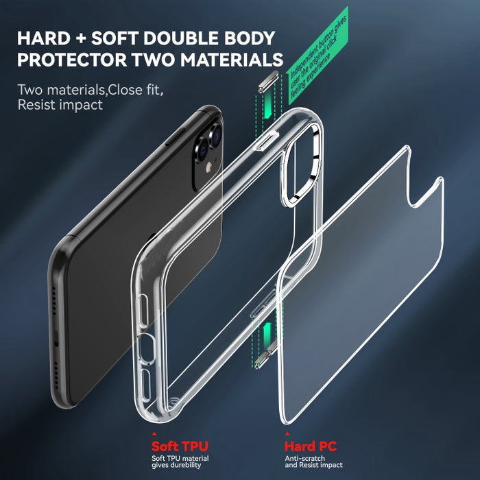 Funda protectora transparente a prueba de golpes TPU + PC