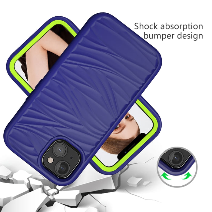Wave Pattern 3 en 1 Funda protectora de silicona + PC a prueba de golpes