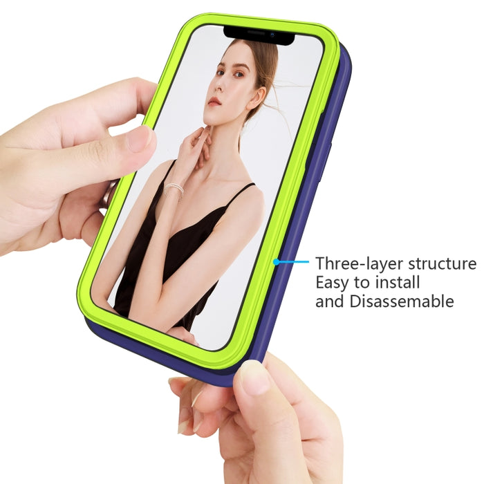 Wave Pattern 3 en 1 Funda protectora de silicona + PC a prueba de golpes