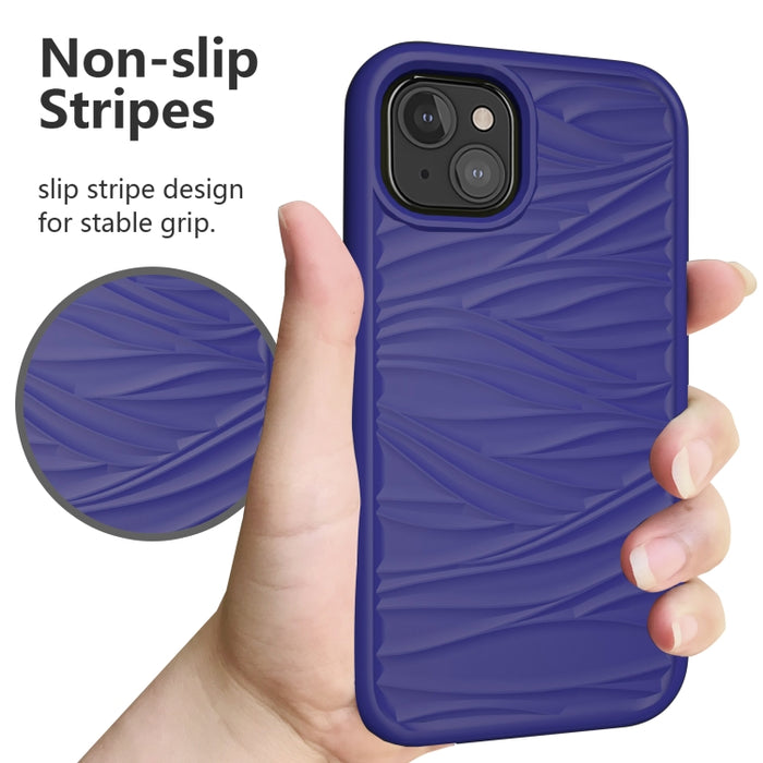 Wave Pattern 3 en 1 Funda protectora de silicona + PC a prueba de golpes