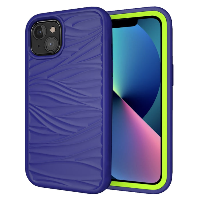 Wave Pattern 3 en 1 Funda protectora de silicona + PC a prueba de golpes
